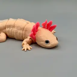 Axolotl Flexy | Articulated Axolotl + 6mm Glass Eyes Option and Pre Painted 3d model