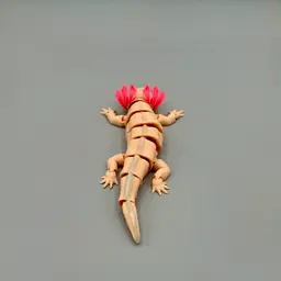 Axolotl Flexy | Articulated Axolotl + 6mm Glass Eyes Option and Pre Painted 3d model