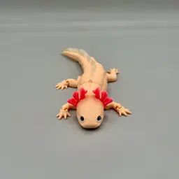 Axolotl Flexy | Articulated Axolotl + 6mm Glass Eyes Option and Pre Painted 3d model