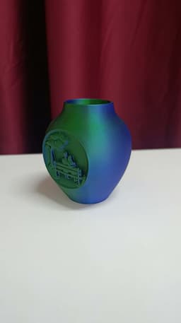 A vase carved with a romantic scene 3d model