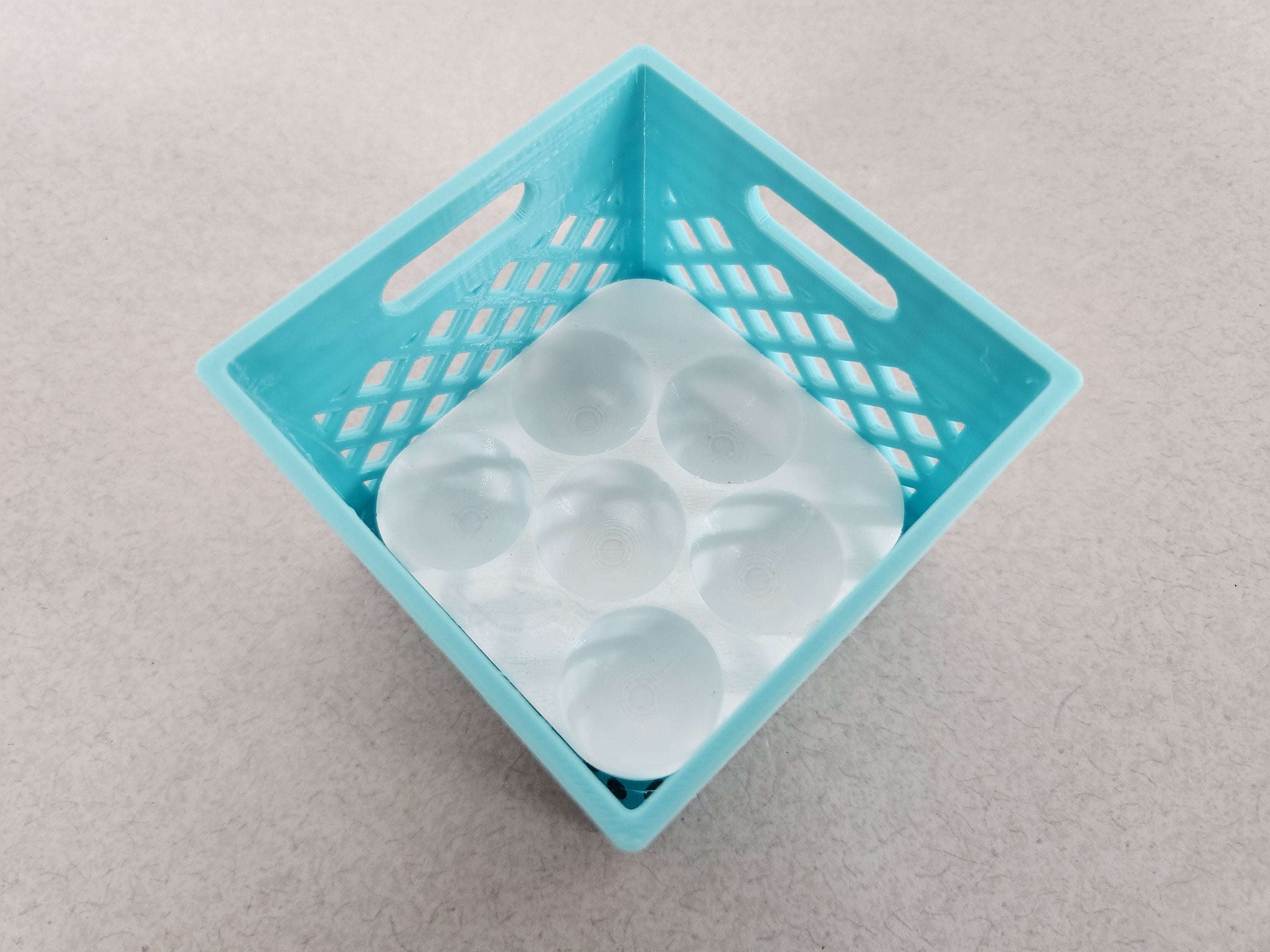 Mini Milk Crate with Quail Egg Tray (3.25”x3.25”) – Stackable & Space-Saving Storage 3d model