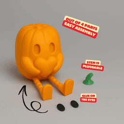 HEART PUMPKINS ARTICULATED / HALLOWEENDECOR 3d model