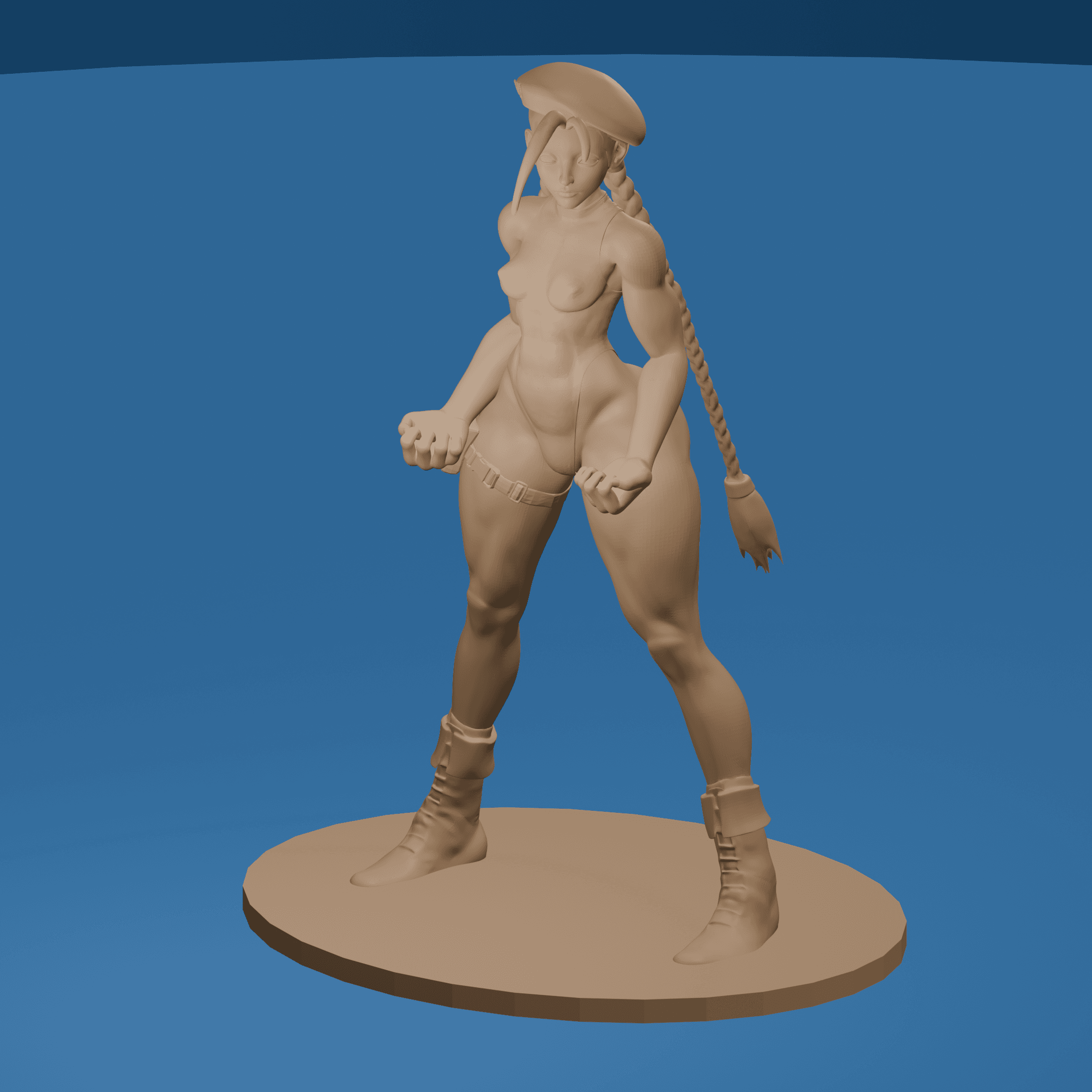 Sexy Toon Fighter Girl 3d model
