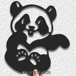 baby panda wall art pandabear wall decor bear cub decoration 3d model