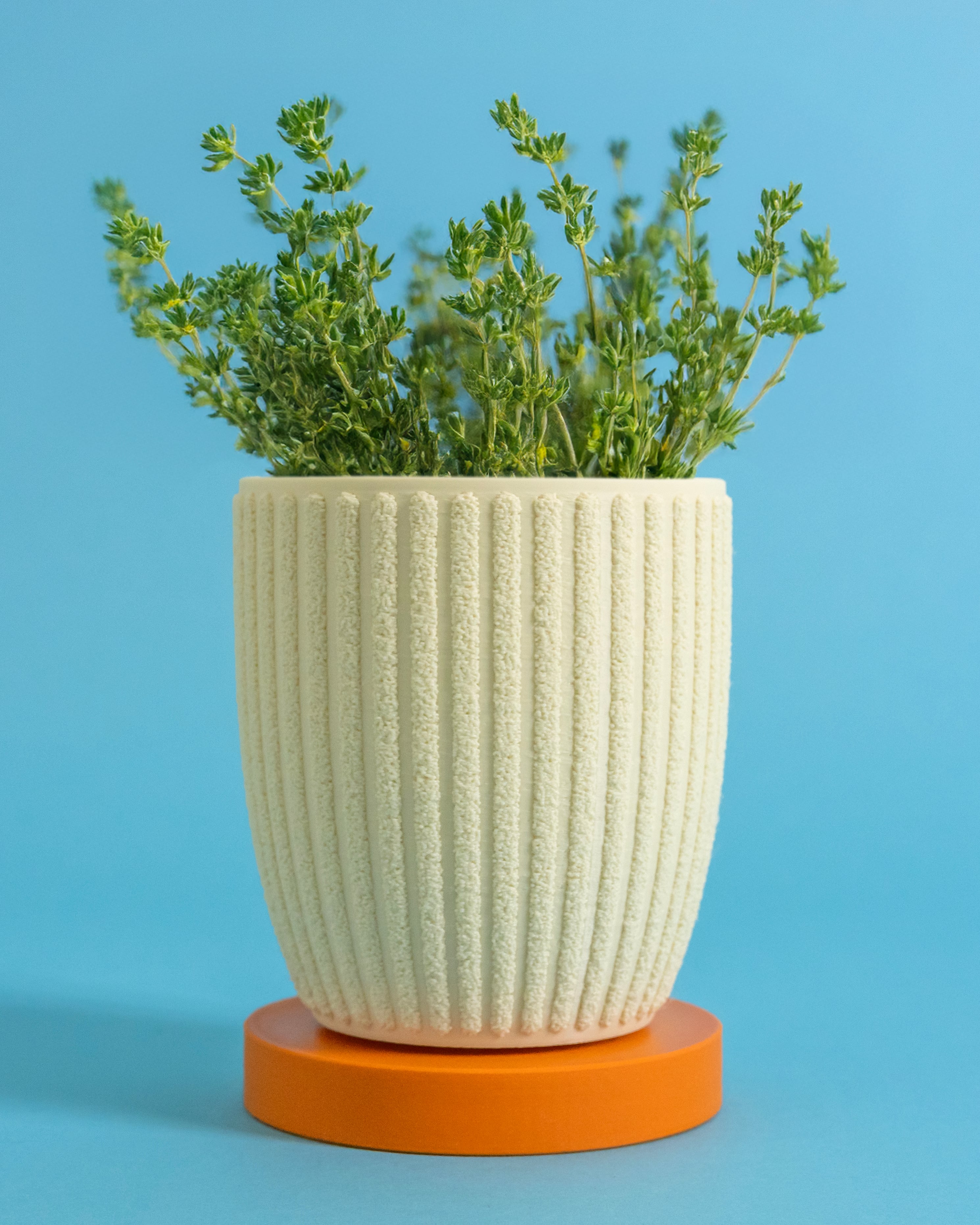 Fuzzy Stripes Planter // 90x100mm 3d model