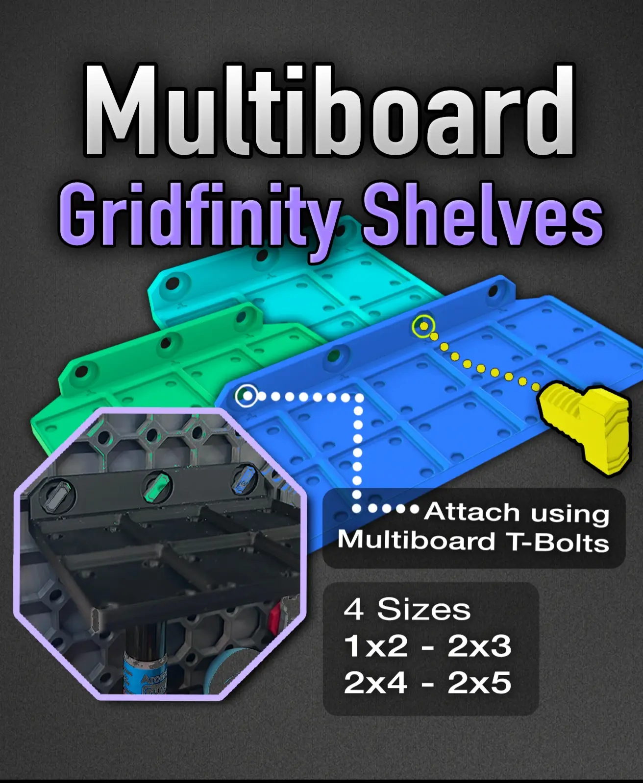 MultiBoard Gridfinity Shelves 3d model