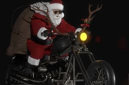 Biker Santa Claus on Reindeer Motorcycle - High Detail 3D Printable Model 3d model
