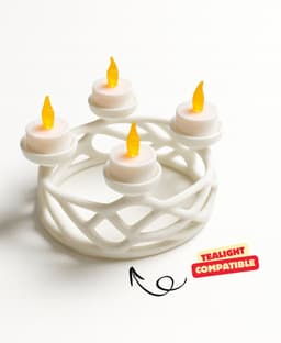 ROUND ADVENT WREATH (LED TEALIGHT) / LIGHTNING / CHRISTMAS DECOR / TABLEDECOR 3d model