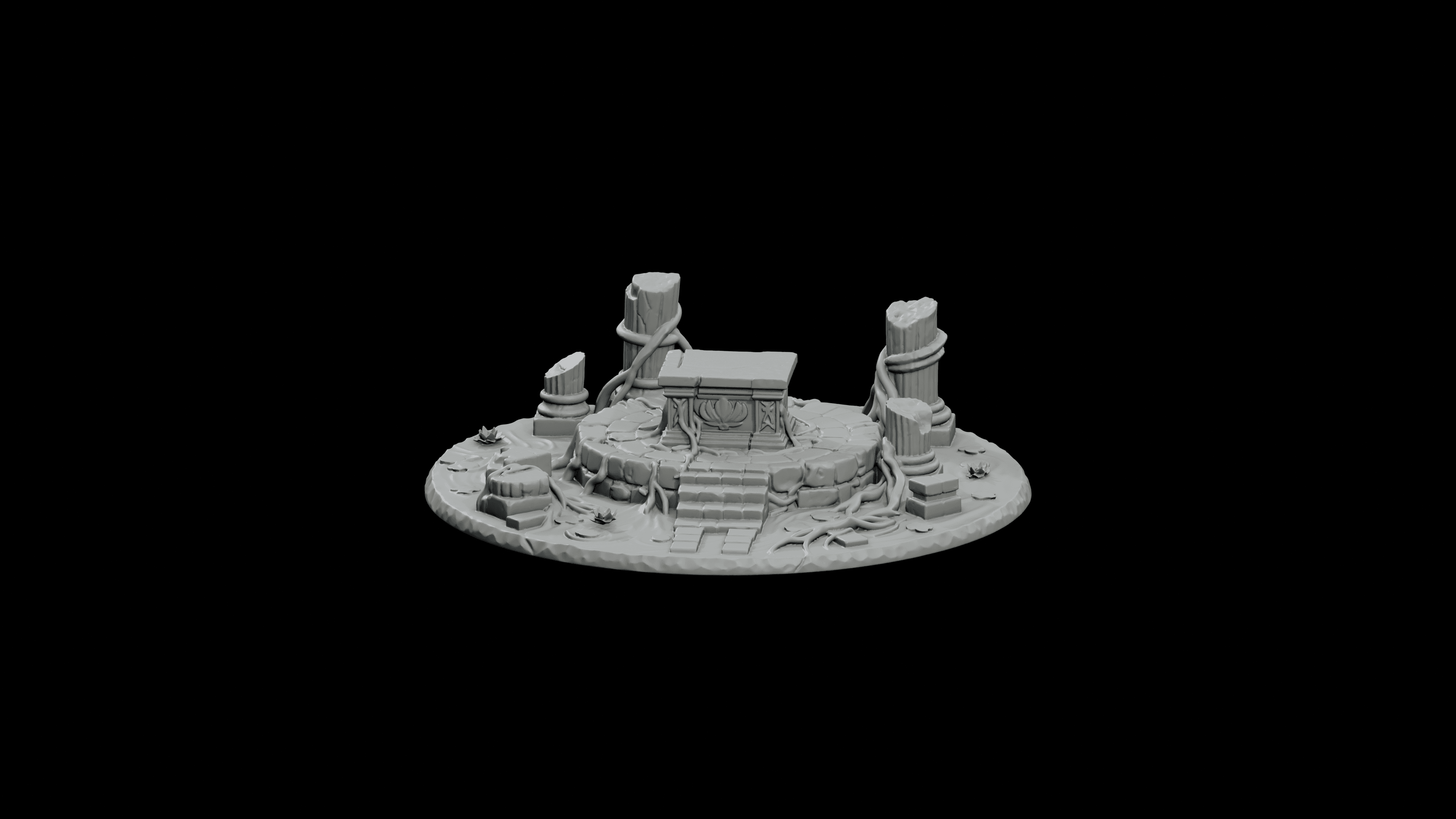 Sunken Temple Altar STL - Printable D&D Tabletop Terrain 3d model
