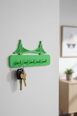 Modern Wall-Mounted Key Holder – Minimalist 3D Printable Entryway Organizer 3d model
