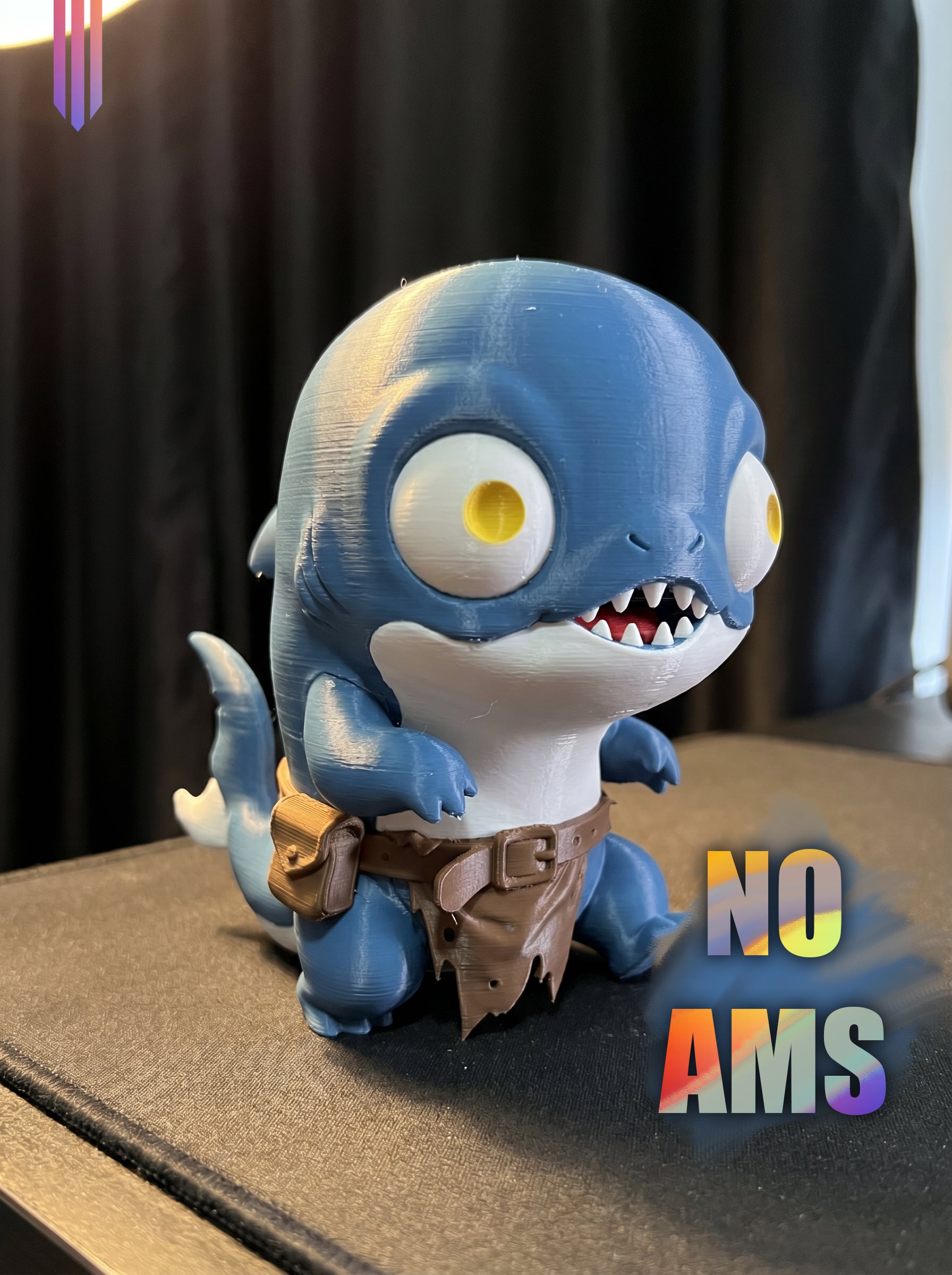 Chibi Shark Monster STL | Fantasy Figure 3D Print | No AMS 3d model