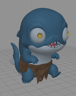 Chibi Shark Monster STL | Fantasy Figure 3D Print | No AMS 3d model