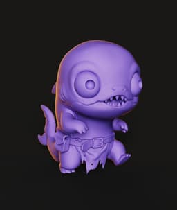 Chibi Shark Monster STL | Fantasy Figure 3D Print | No AMS 3d model