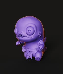 Chibi Shark Monster STL | Fantasy Figure 3D Print | No AMS 3d model