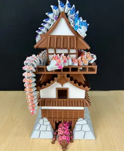 Printed on a x1c I plan on adding levels to make a tall display. Best dragon display I have seen. 3d model