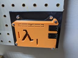 Raspberry Pi 6mm Pegboard Mount - Assembled and mounted - 3d model