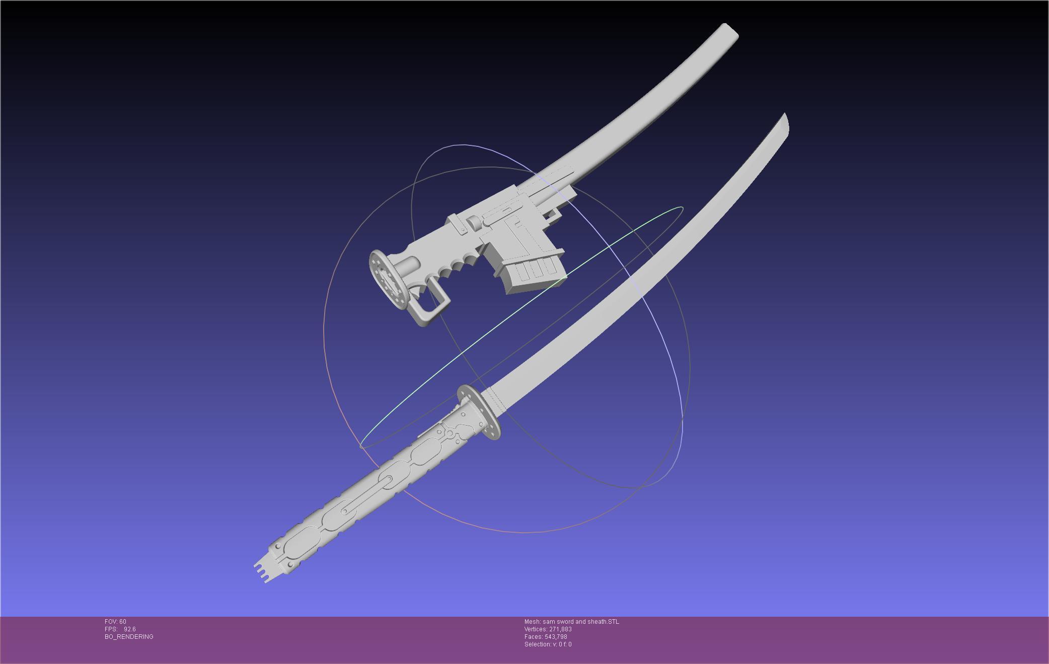 Metal Gear Rising Jetstream Sam Muramasa Sword And Sheath Assembly 3d model