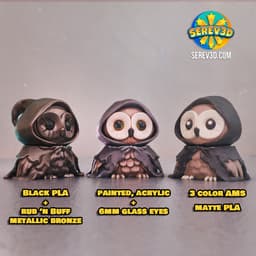 Owl Wizard – Articulated Keychain - Bag Charm, No Supports 3D Print STL/3MF 3d model