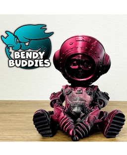 Astronaut Skelenaut Blasters / Undead Soldier Articulated / Print-in-Place Creature / Cute Skelet 3d model