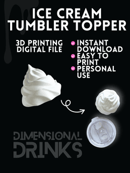Small Ice Cream Tumbler Topper 3d model