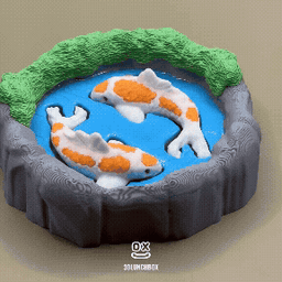 Koi Pond Fidget Clicker – Relaxing Desk Toy 3d model