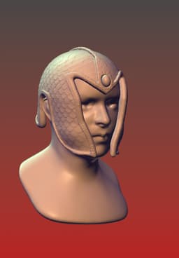 Elven dragon scale helmet 3d model