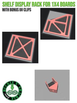 SHELF DISPLAY RACK FOR 1X4 BOARDS 3d model