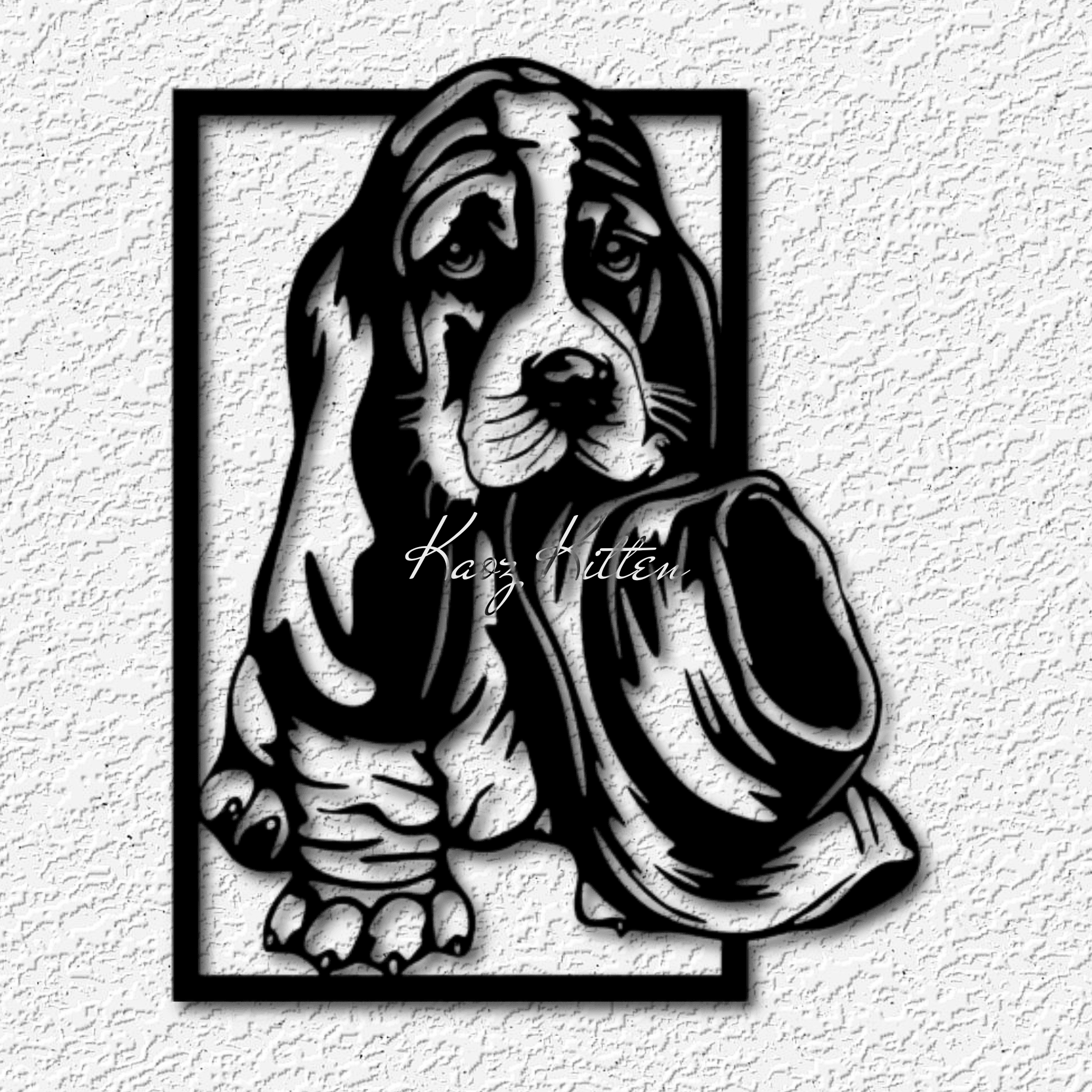 basset hound wall art puppy home decor 3d model