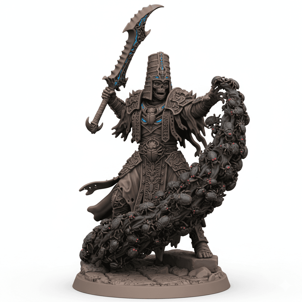 Ancient Mummy Priest Scarab Swarm Detailed STL Model 3d model
