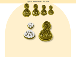 Abstract Dangle 03 Clay Cutter for Polymer Clay | Digital STL File | Clay Tools | 4 Sizes 3d model