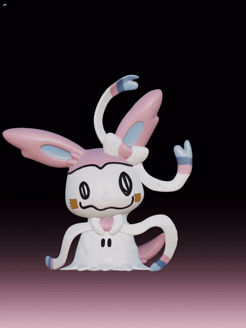 Mimikyu Sylveon Cosplay - Adorable Pokémon 3D Print Model 3d model