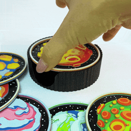 Planets Space Coasters, set of 6 + Coaster Holder 3d model