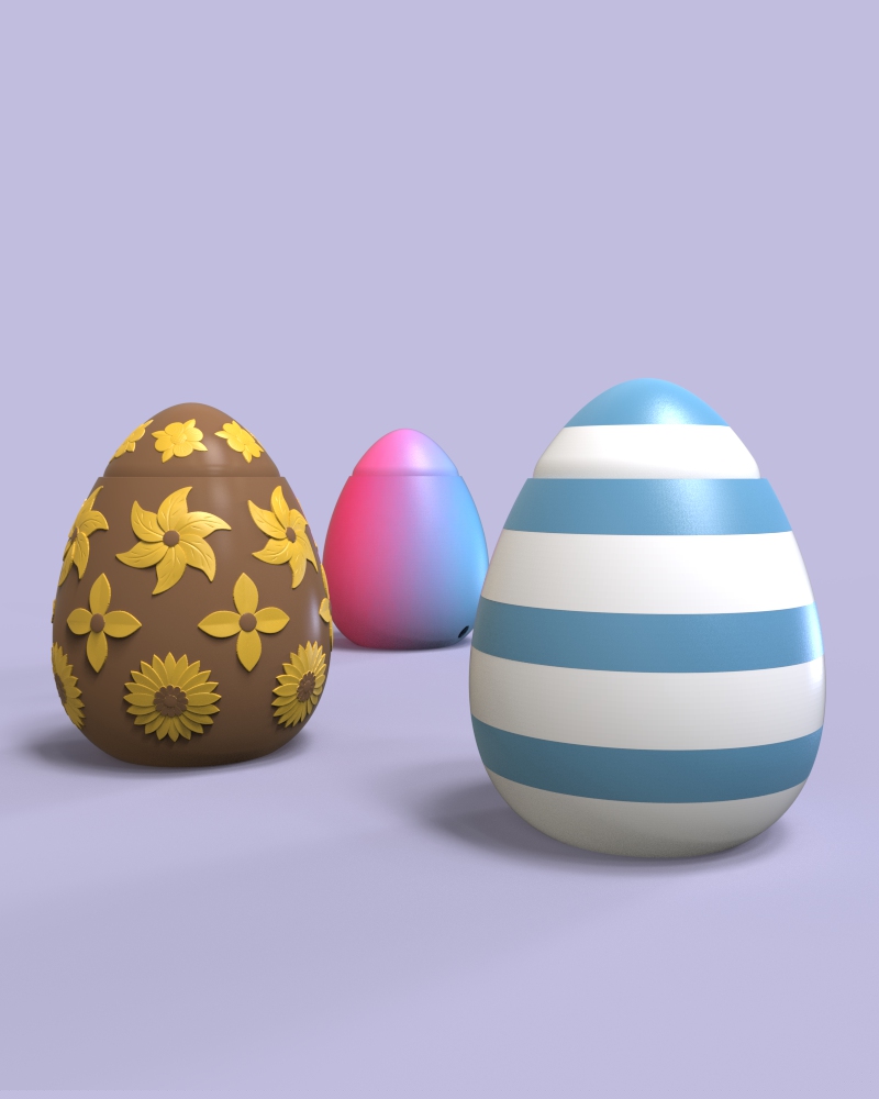 Easter Egg Fidget Clickers Keychain 3d model