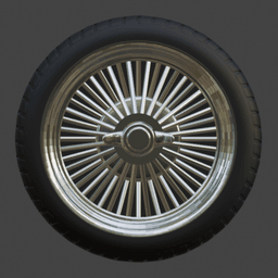 1/64 17" lowrider wire wheels 3d model