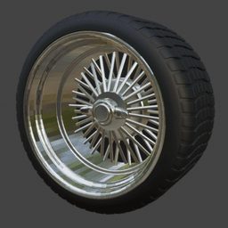 1/64 17" lowrider wire wheels 3d model