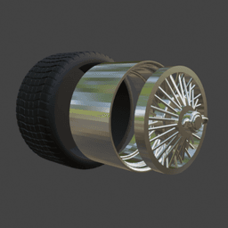 1/64 17" lowrider wire wheels 3d model