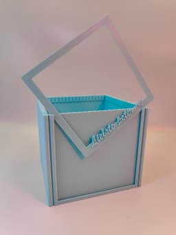 Square Ribbed Planter and Photo Holder 3d model