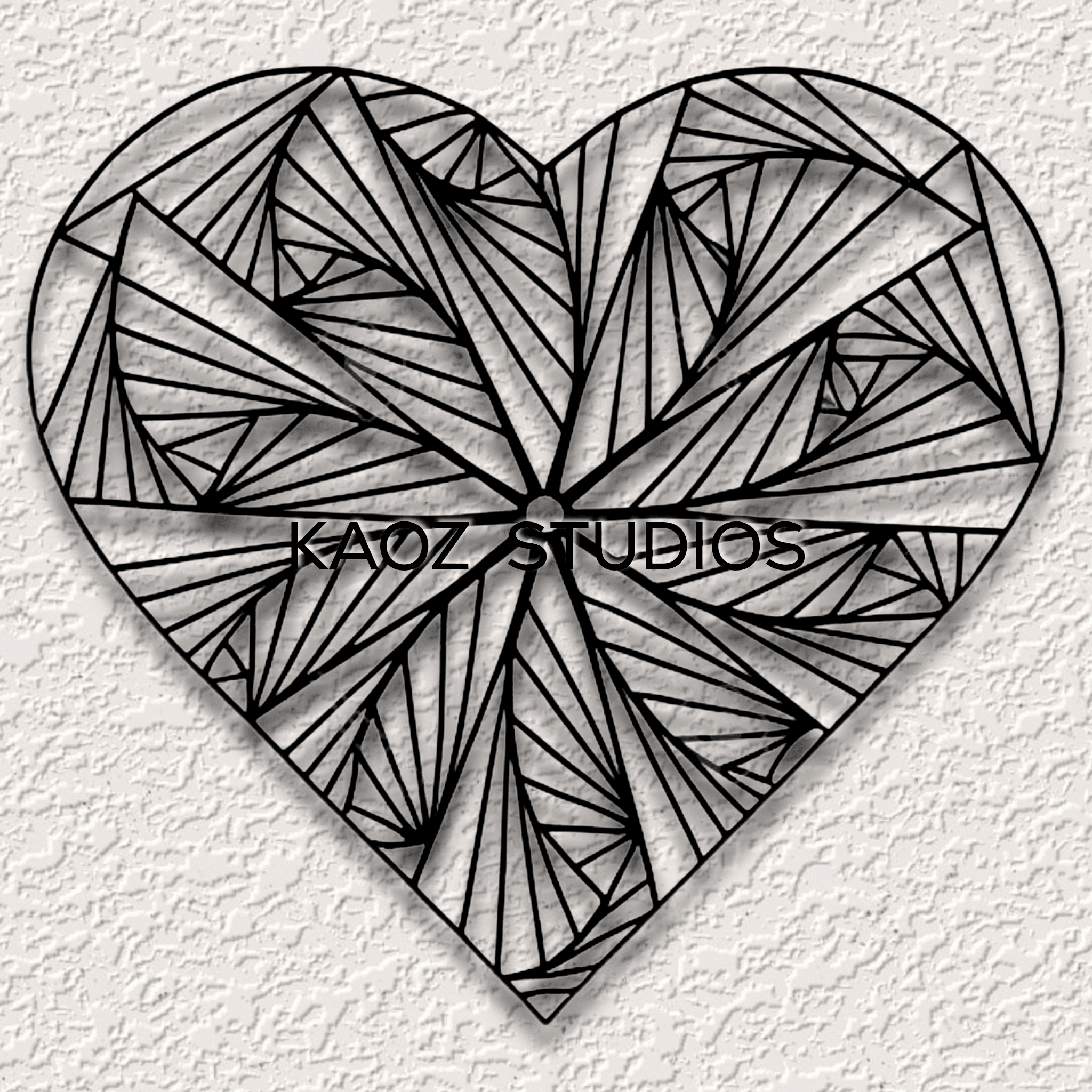 heart wall art mosaic wall decor pinwheel decoration optical illusion 3d model