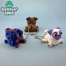 Flexi Pug Toy & Keychain 3d model
