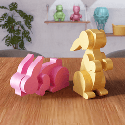 Easter Bunny Figurine 3d model