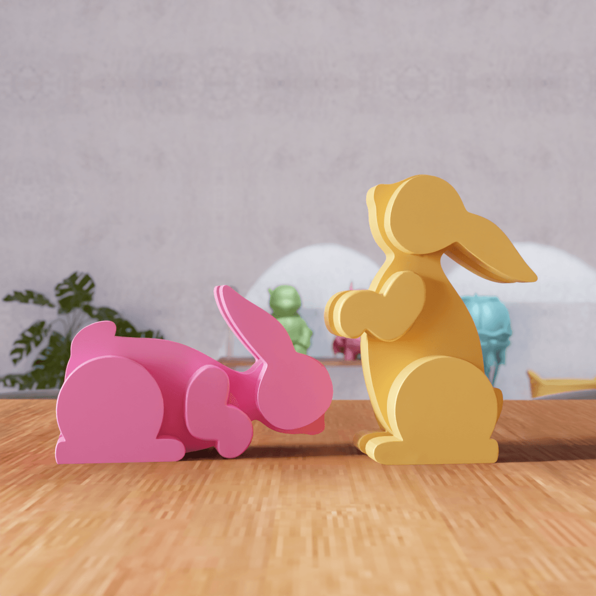 Easter Bunny Figurine 3d model