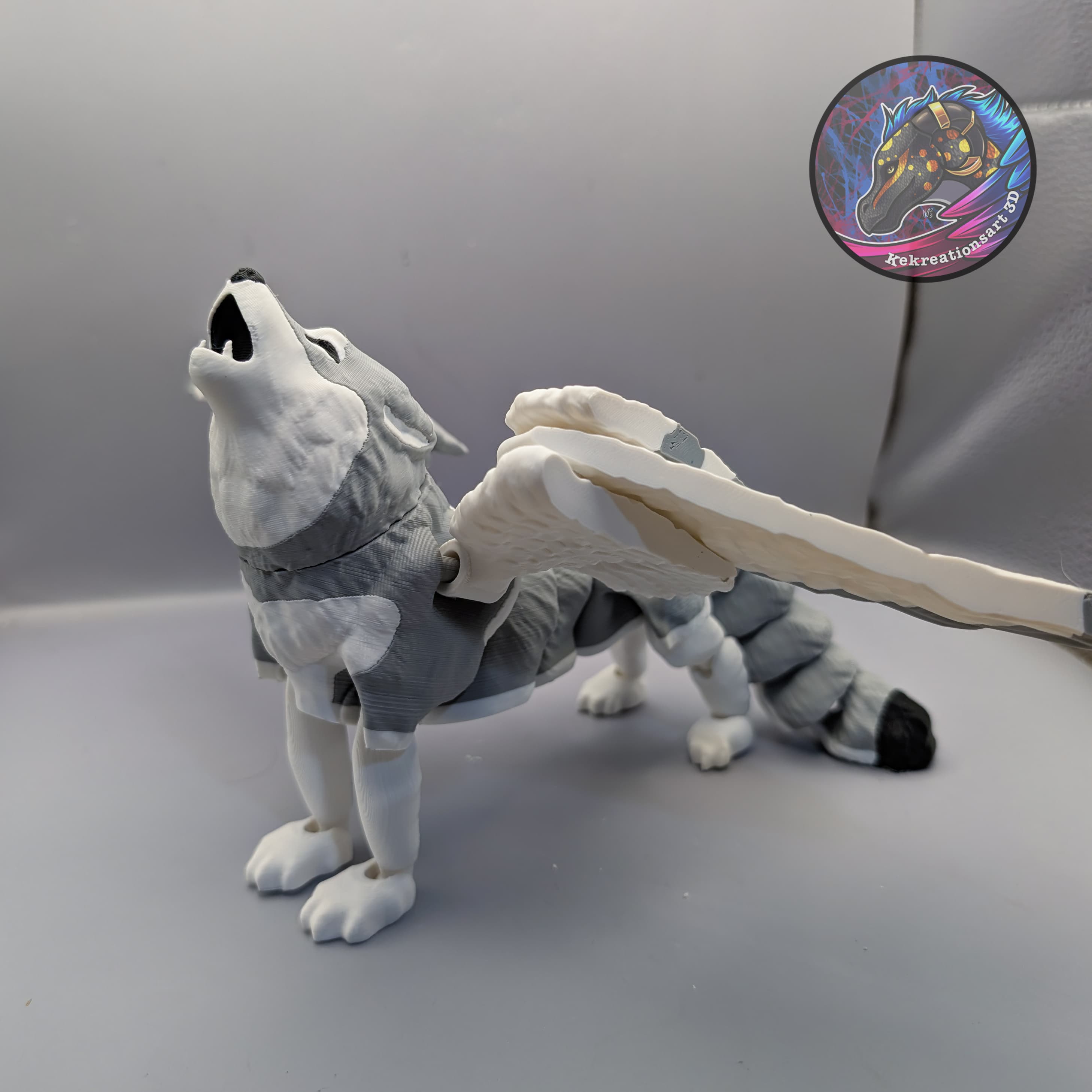 flexi winged wolf new heads 3d model