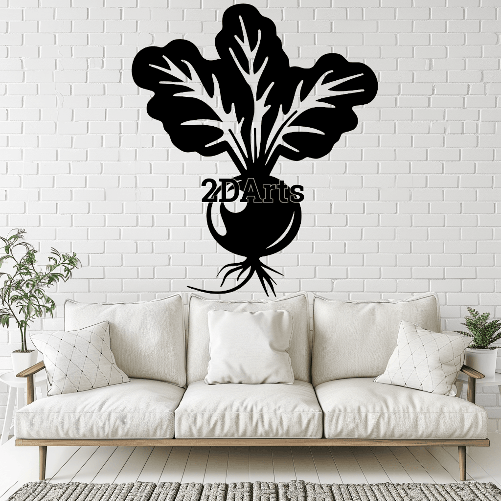 Radish 2D Wall Art/Window Art - Digital STL & SVG Files for 3D Printing and Laser Cutting 3d model