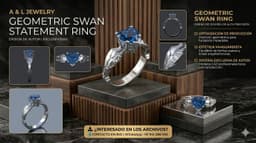 Geometric Swan Heart Ring 3d model