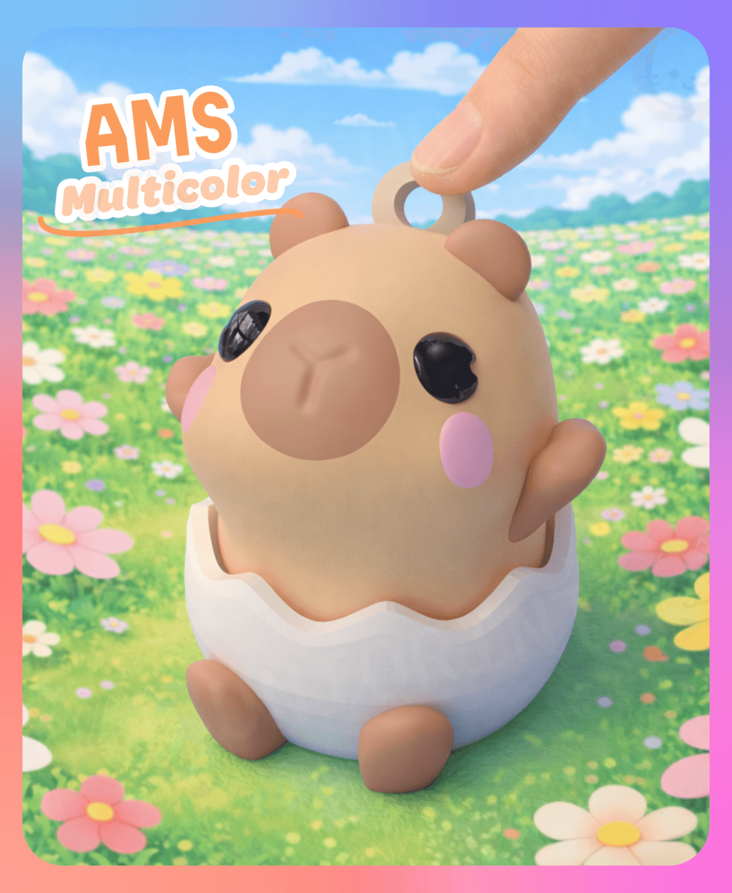 Hatching Little Capybara Easter Clicker (Multicolor) 3d model