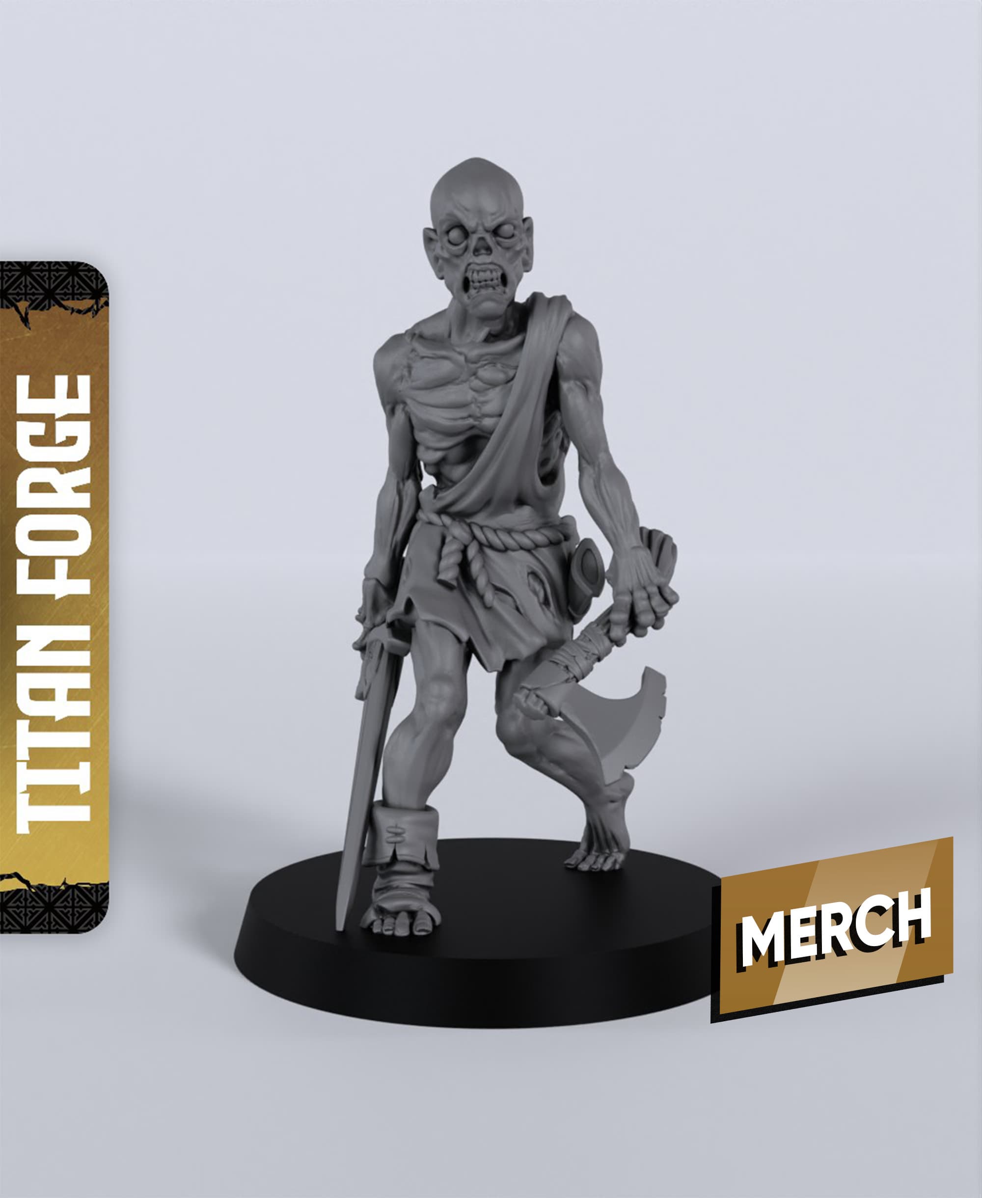 Gravehaunt Zombie B - With Free Dragon - 5e DnD Inspired for RPG and Wargamers 3d model