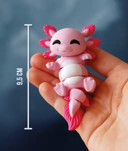 Lottie the Flexi Axolotl - Magnetic Hand-Holding Companion 3d model