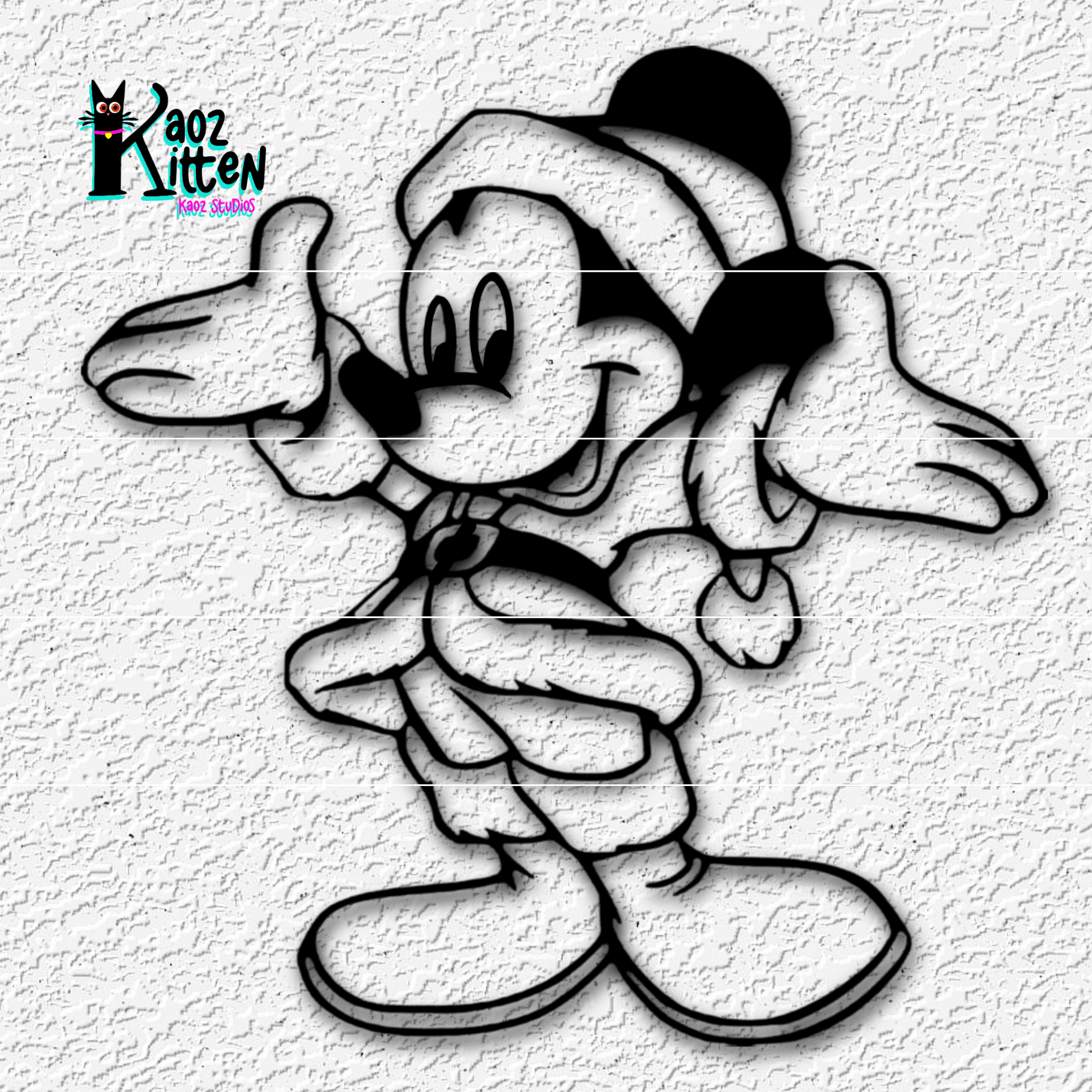 Christmas Mickey Mouse wall art disney santa fanart 3d model