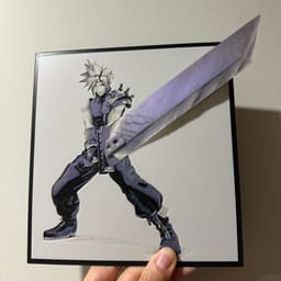 Cloud Strife with Buster Sword Pop Art - Hueforge Hybrid 3d model
