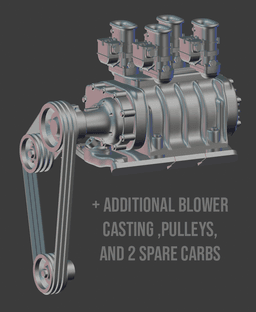Cragar 4-71 blower for Olds 3d model